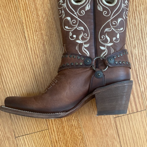 Western JB Dillon handmade Brown leather boots. Women size 8b. Worn twice only! - Picture 5 of 8